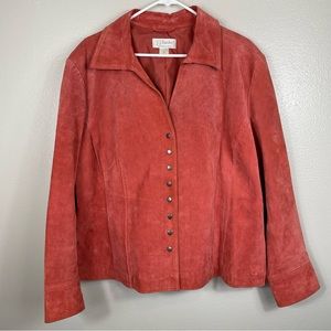 C.J. Banks Leather Suede Snap Front Jacket 1X